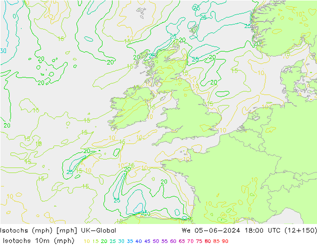 Isotachs (mph) UK-Global  05.06.2024 18 UTC