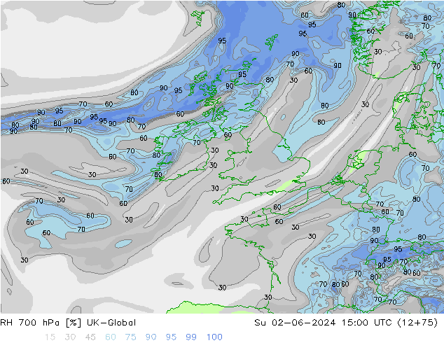 RH 700 hPa UK-Global Dom 02.06.2024 15 UTC