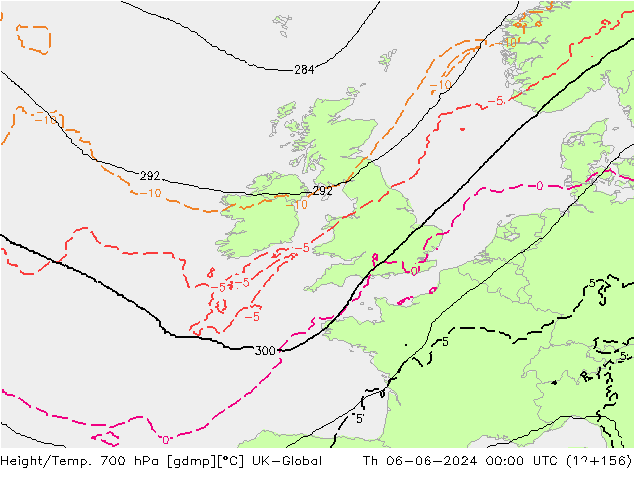 Hoogte/Temp. 700 hPa UK-Global do 06.06.2024 00 UTC