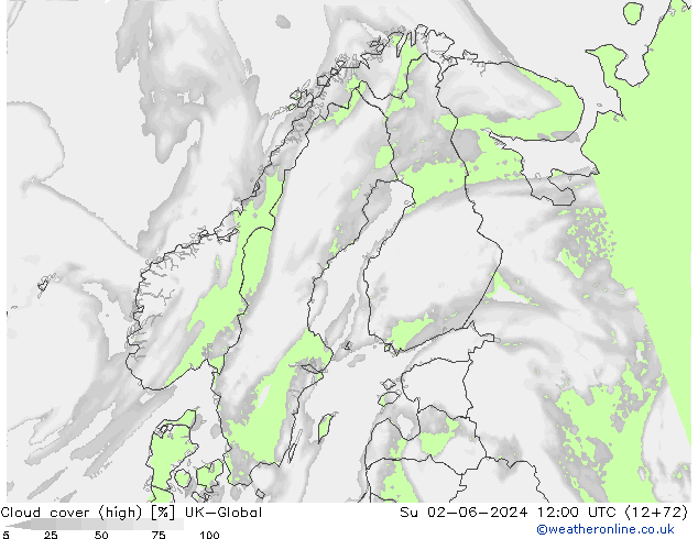Wolken (hohe) UK-Global So 02.06.2024 12 UTC