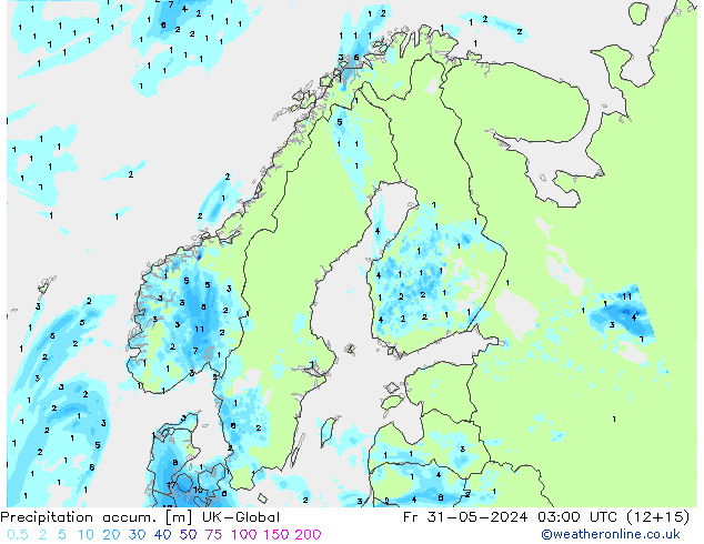 Precipitation accum. UK-Global пт 31.05.2024 03 UTC