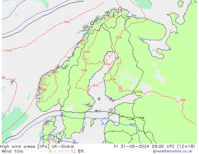 High wind areas UK-Global Fr 31.05.2024 06 UTC