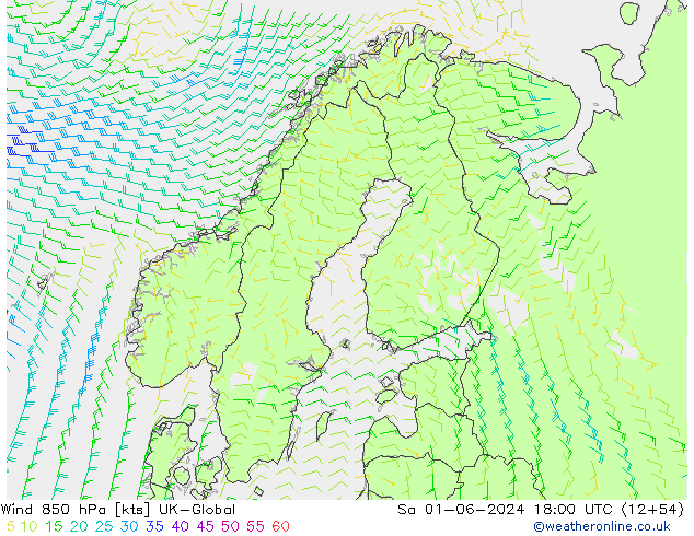 Wind 850 hPa UK-Global Sa 01.06.2024 18 UTC