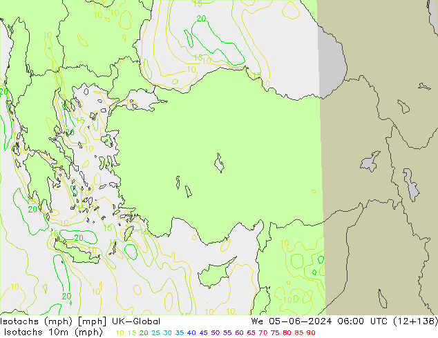 Isotachs (mph) UK-Global mer 05.06.2024 06 UTC