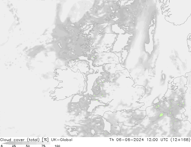 Nubes (total) UK-Global jue 06.06.2024 12 UTC