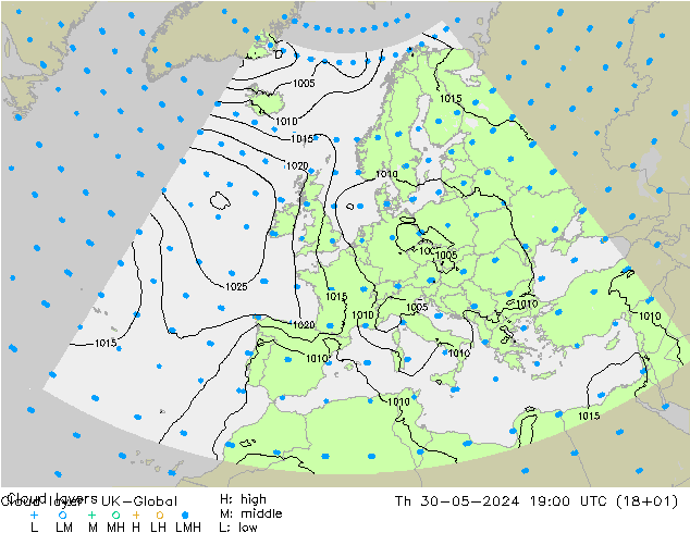 Cloud layer UK-Global Th 30.05.2024 19 UTC