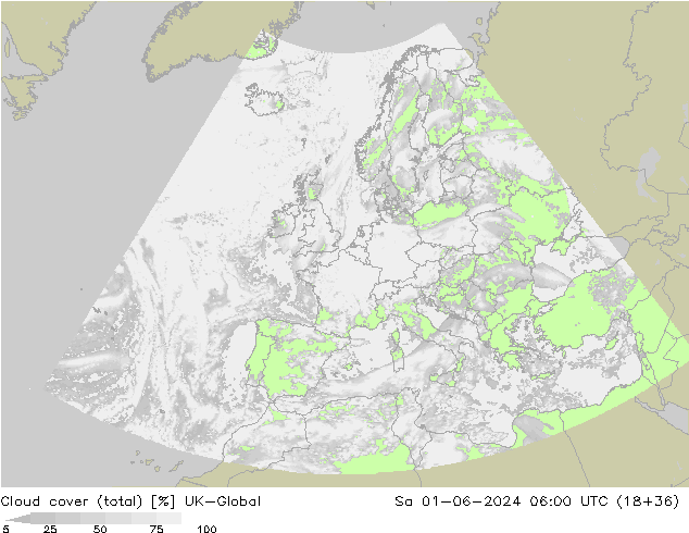 Cloud cover (total) UK-Global Sa 01.06.2024 06 UTC