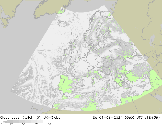 nuvens (total) UK-Global Sáb 01.06.2024 09 UTC