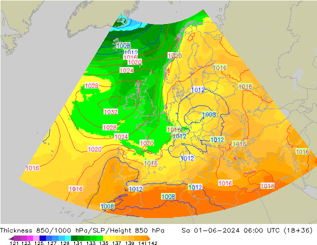Thck 850-1000 hPa UK-Global Sa 01.06.2024 06 UTC