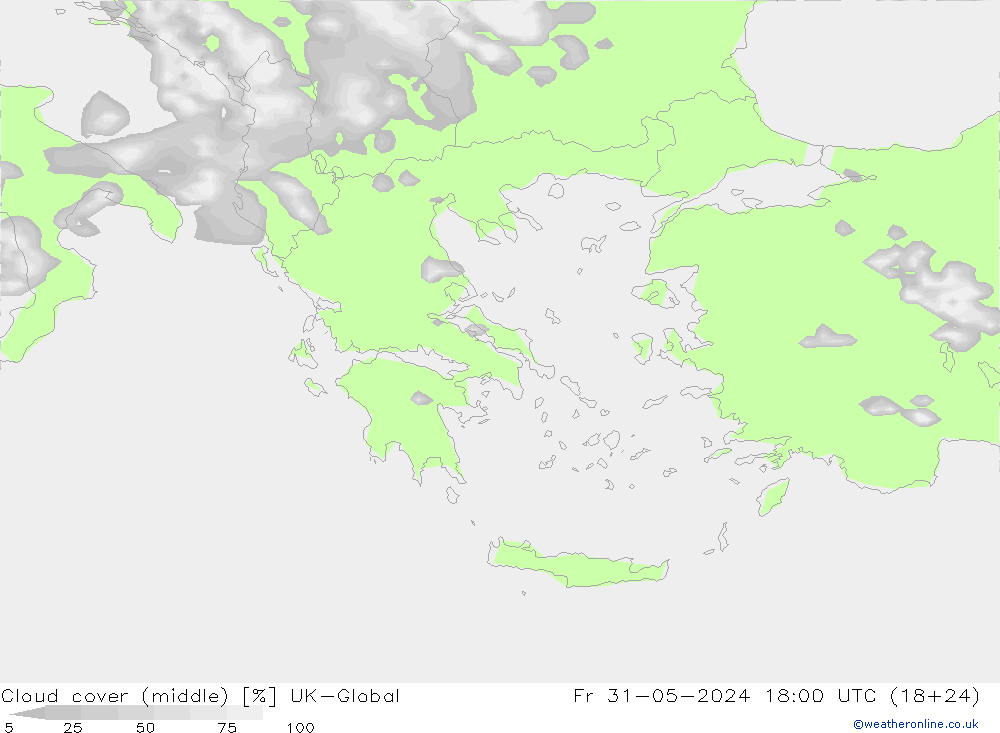 Cloud cover (middle) UK-Global Fr 31.05.2024 18 UTC