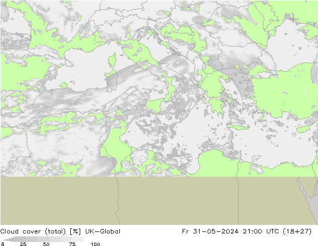 Nubes (total) UK-Global vie 31.05.2024 21 UTC