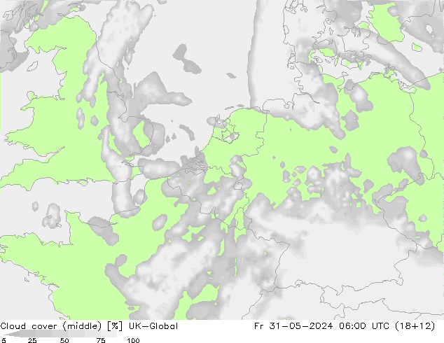 Nuages (moyen) UK-Global ven 31.05.2024 06 UTC
