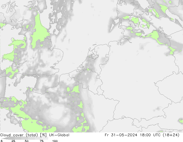 zachmurzenie (suma) UK-Global pt. 31.05.2024 18 UTC