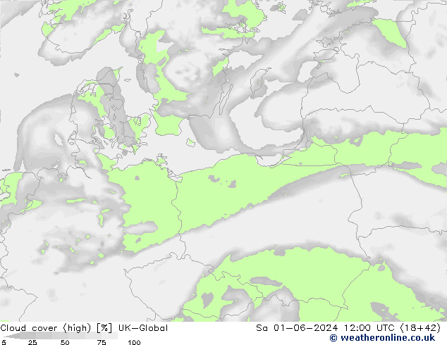 Cloud cover (high) UK-Global Sa 01.06.2024 12 UTC