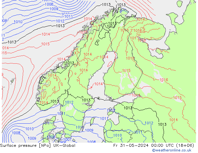 pression de l'air UK-Global ven 31.05.2024 00 UTC