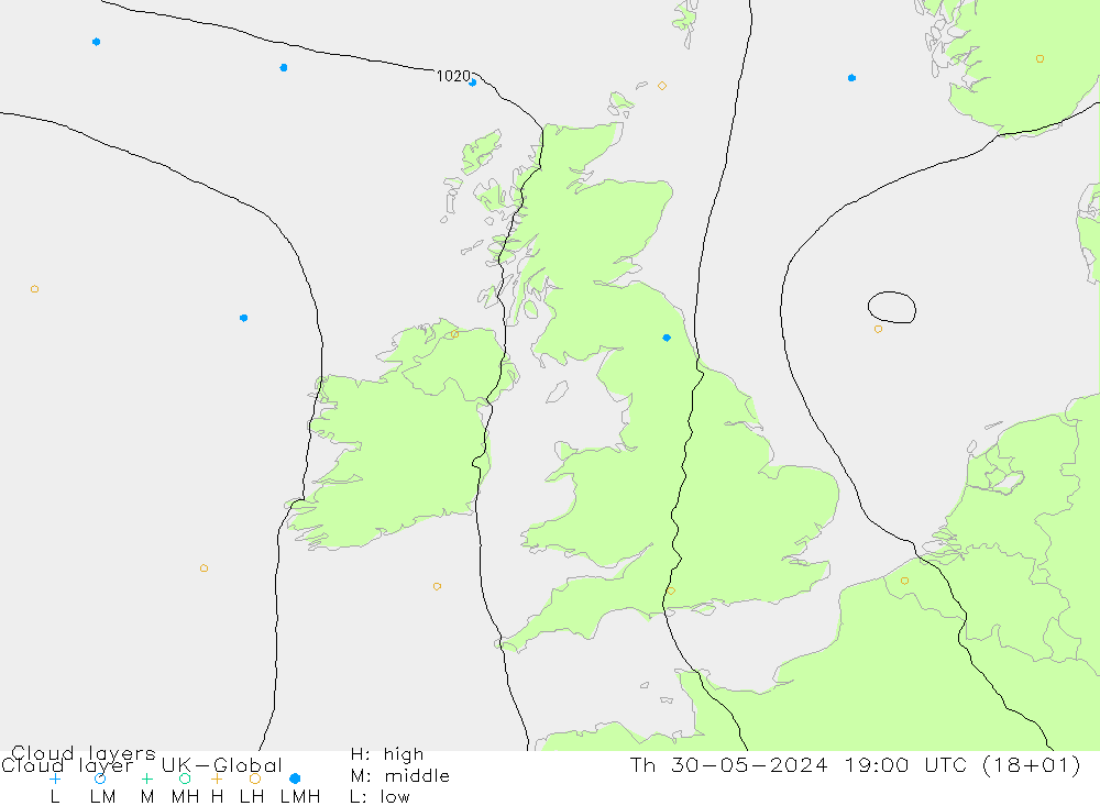 Cloud layer UK-Global Th 30.05.2024 19 UTC