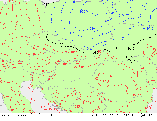 Surface pressure UK-Global Su 02.06.2024 12 UTC