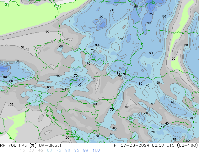 RH 700 hPa UK-Global  07.06.2024 00 UTC