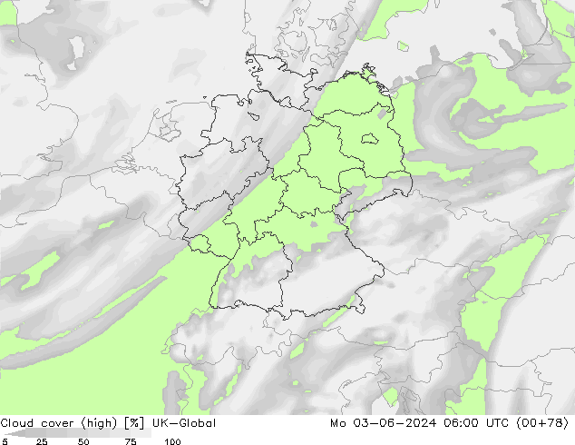 zachmurzenie (wysokie) UK-Global pon. 03.06.2024 06 UTC