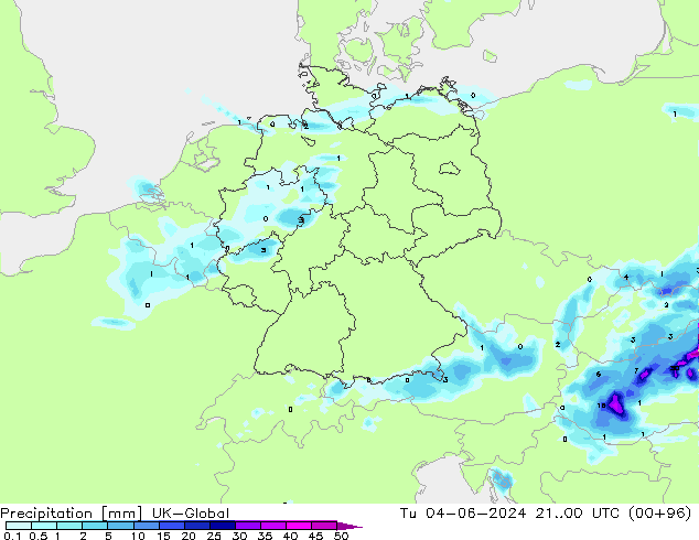 Précipitation UK-Global mar 04.06.2024 00 UTC