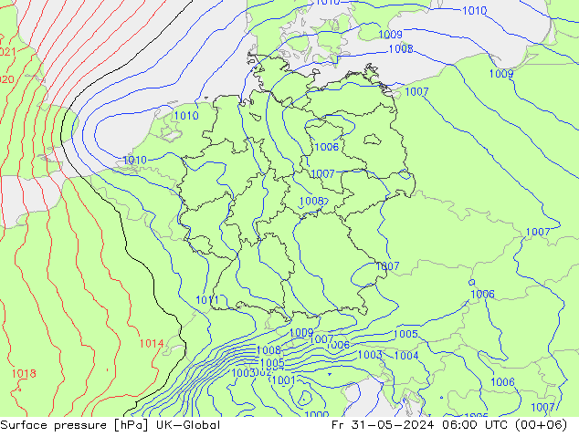 pression de l'air UK-Global ven 31.05.2024 06 UTC