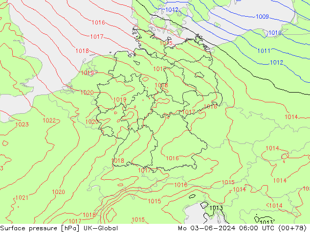 pressão do solo UK-Global Seg 03.06.2024 06 UTC