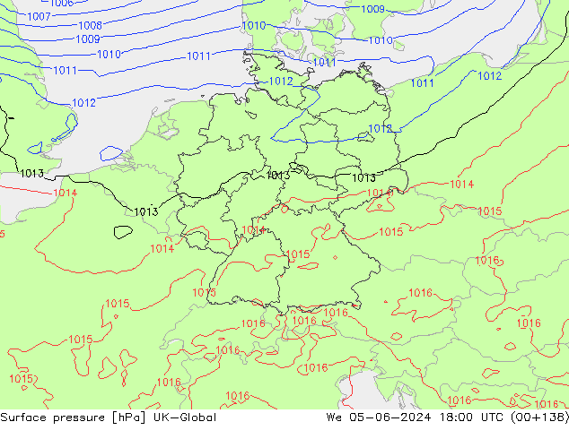 Luchtdruk (Grond) UK-Global wo 05.06.2024 18 UTC