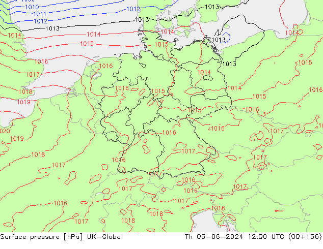 Luchtdruk (Grond) UK-Global do 06.06.2024 12 UTC