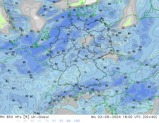 RH 850 hPa UK-Global Po 03.06.2024 18 UTC