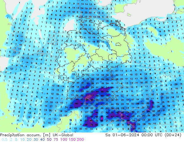 Totale neerslag UK-Global za 01.06.2024 00 UTC