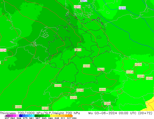 Thck 700-1000 hPa UK-Global Seg 03.06.2024 00 UTC