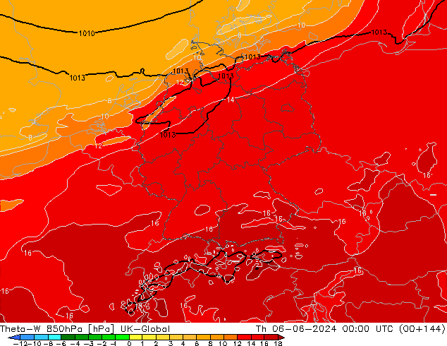 Theta-W 850hPa UK-Global Th 06.06.2024 00 UTC