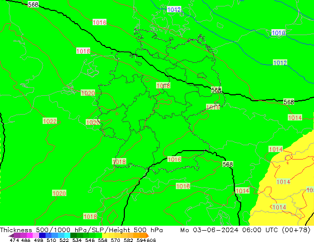 Thck 500-1000hPa UK-Global Mo 03.06.2024 06 UTC