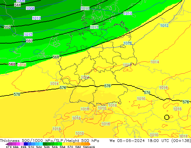 Thck 500-1000hPa UK-Global We 05.06.2024 18 UTC