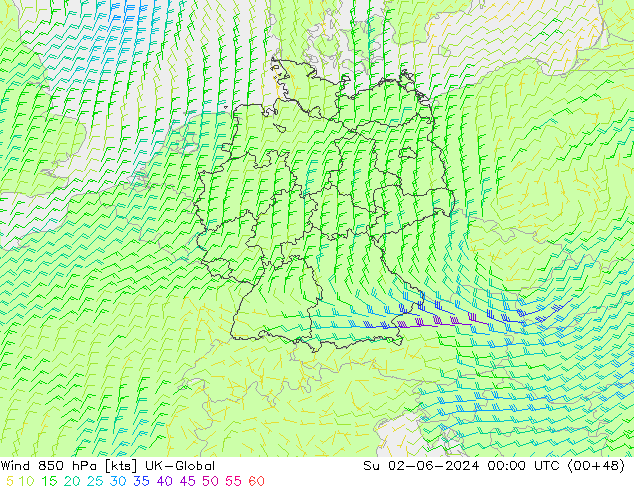  850 hPa UK-Global  02.06.2024 00 UTC