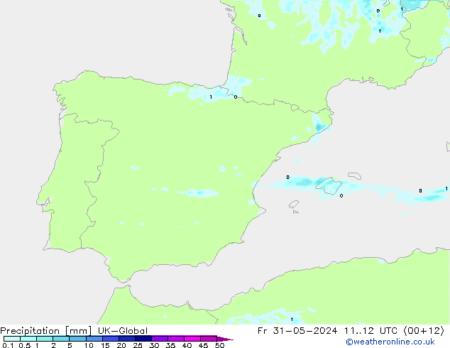 Srážky UK-Global Pá 31.05.2024 12 UTC