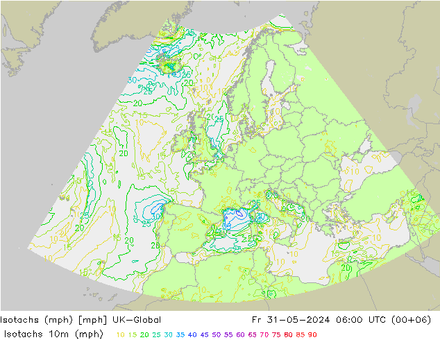 Isotachs (mph) UK-Global ven 31.05.2024 06 UTC