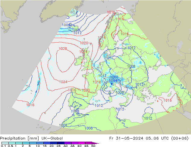 Precipitación UK-Global vie 31.05.2024 06 UTC