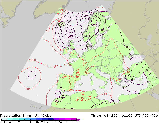 Precipitation UK-Global Th 06.06.2024 06 UTC