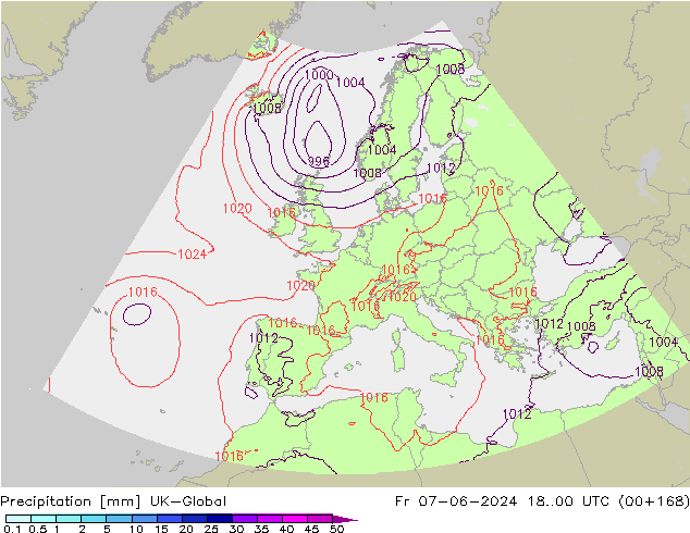 Precipitación UK-Global vie 07.06.2024 00 UTC