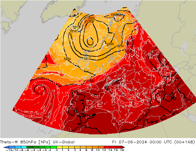Theta-W 850hPa UK-Global  07.06.2024 00 UTC