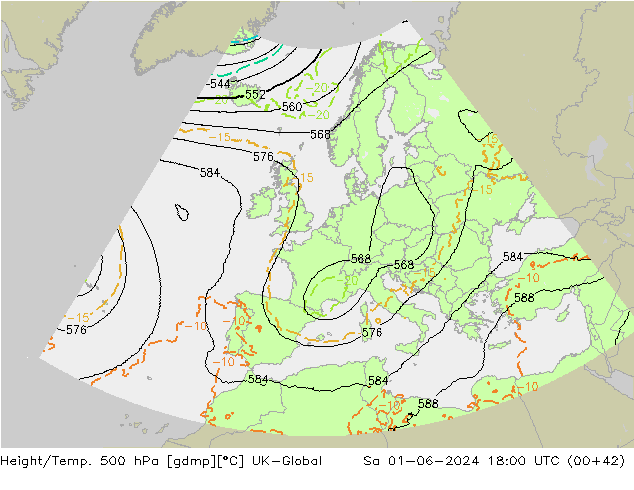 Hoogte/Temp. 500 hPa UK-Global za 01.06.2024 18 UTC