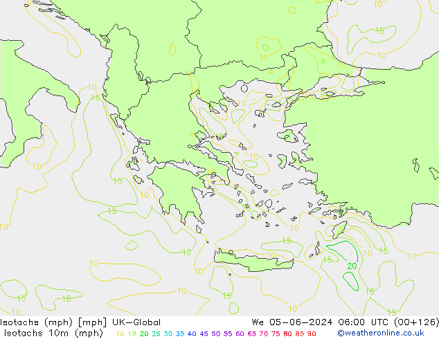 Isotachs (mph) UK-Global  05.06.2024 06 UTC
