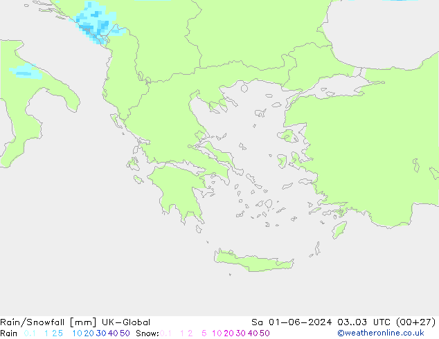 Regen/Sneeuwval UK-Global za 01.06.2024 03 UTC