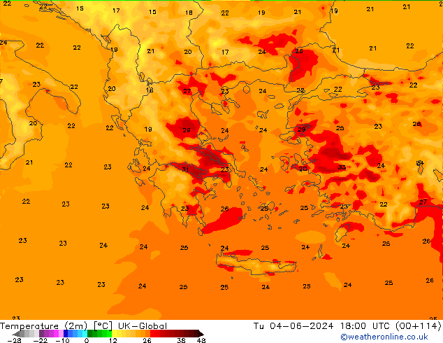 карта температуры UK-Global вт 04.06.2024 18 UTC