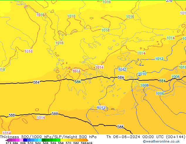 Thck 500-1000hPa UK-Global gio 06.06.2024 00 UTC
