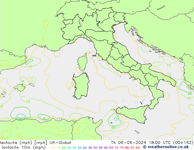 Isotachs (mph) UK-Global Th 06.06.2024 18 UTC