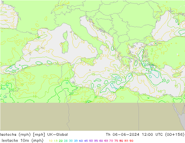Isotachs (mph) UK-Global  06.06.2024 12 UTC