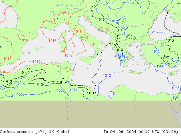 Yer basıncı UK-Global Sa 04.06.2024 00 UTC