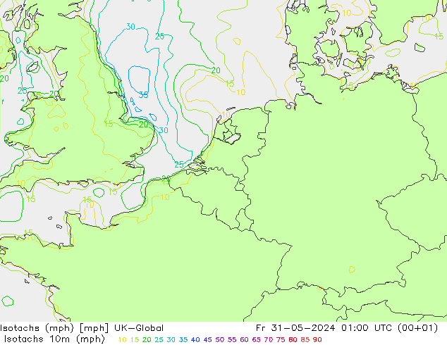 Isotachs (mph) UK-Global  31.05.2024 01 UTC